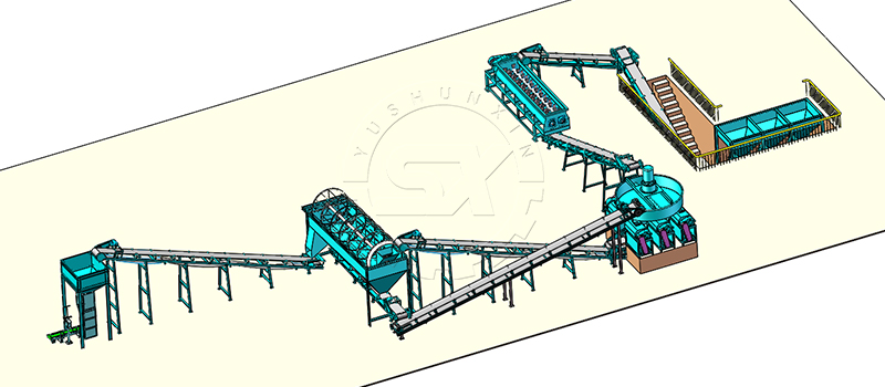 10-20 t/h large scale double roller granulation system for NPK fertilizer making