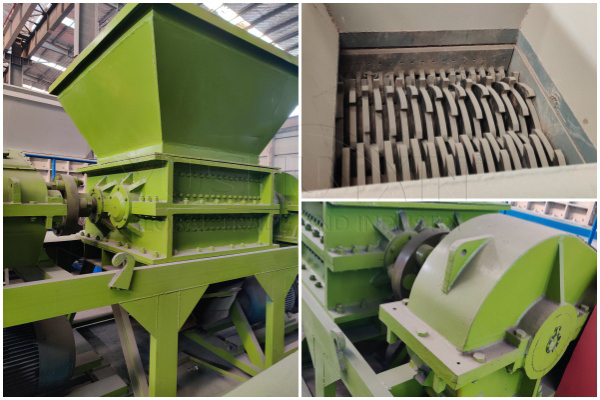 Double shaft shredder for large biochar block crushing