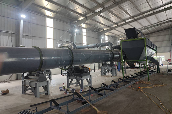 Rotary drum dryer for poultry manure drying