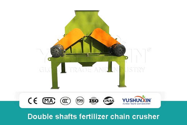 Double shafts chain crusher for fertilizer powder making