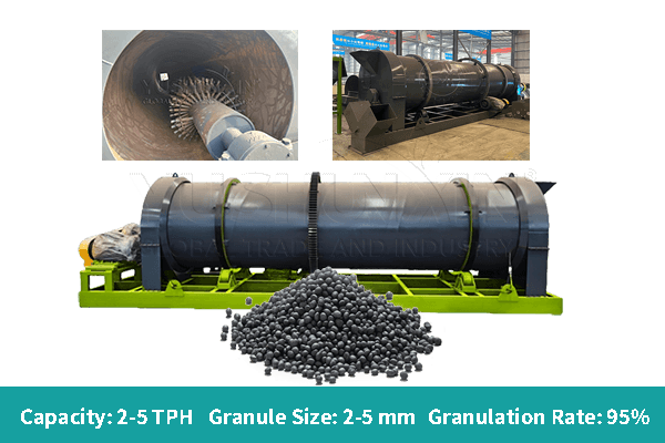 two-in-one rotary drum churn granulator
